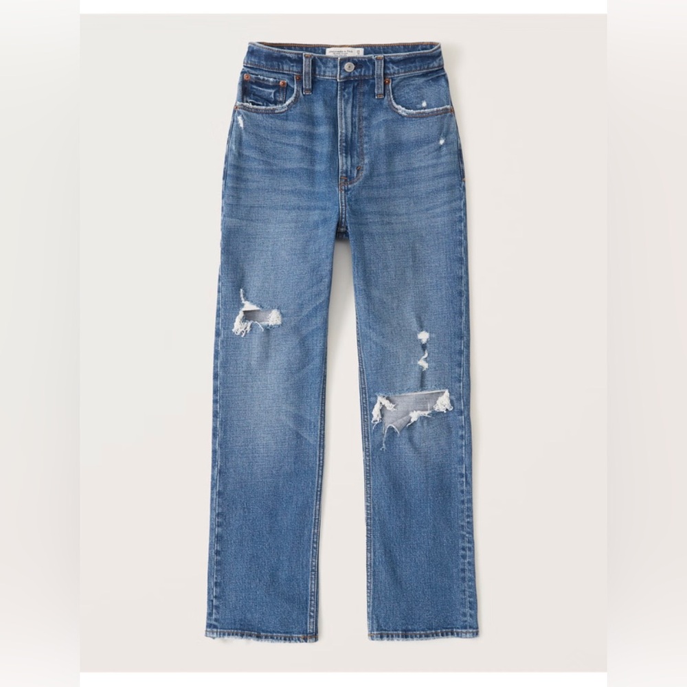 Abercrombie & Fitch Ultra High Rise Straight Ankle Jeans size 26 L